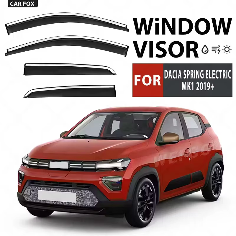 Visière de fenêtre de voiture pour Dacia Spring Electric 2019 +, abri d'auvent, pare-brise, fenêtre
