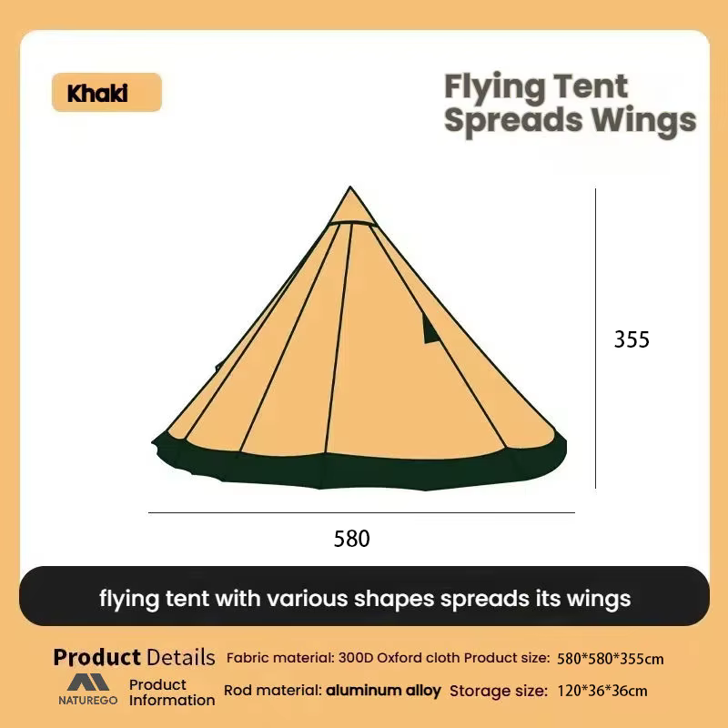 Tente de camping modifiable portative de luxe de la tente 5.8m de Tipi avec le tissu d'Oxford