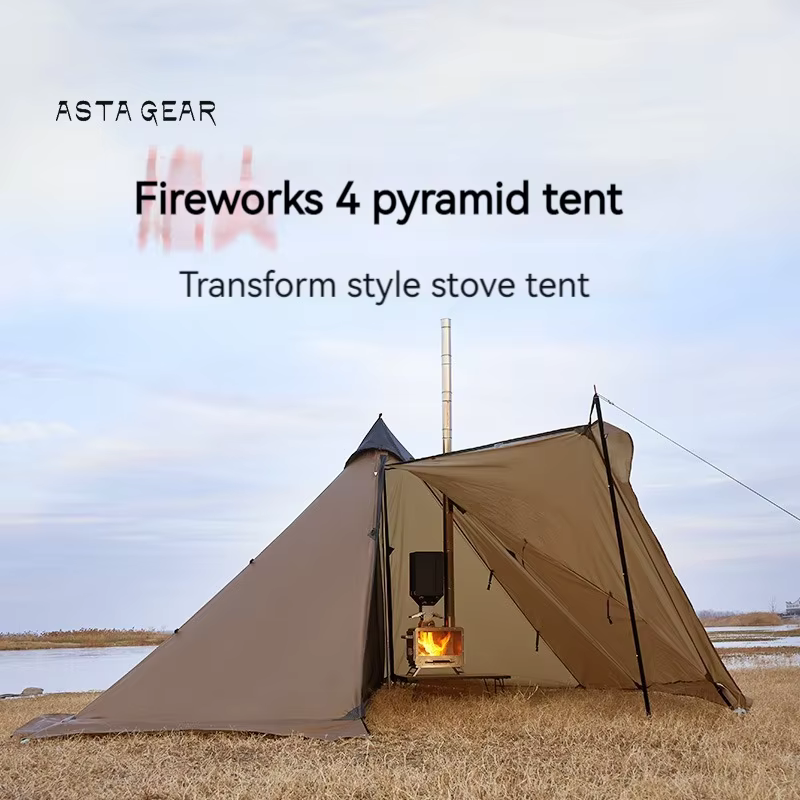 ASTA GEAR Fk 4 La tente ultralégère pyramide de camping peut brûler le bois de chauffage, poêle avec