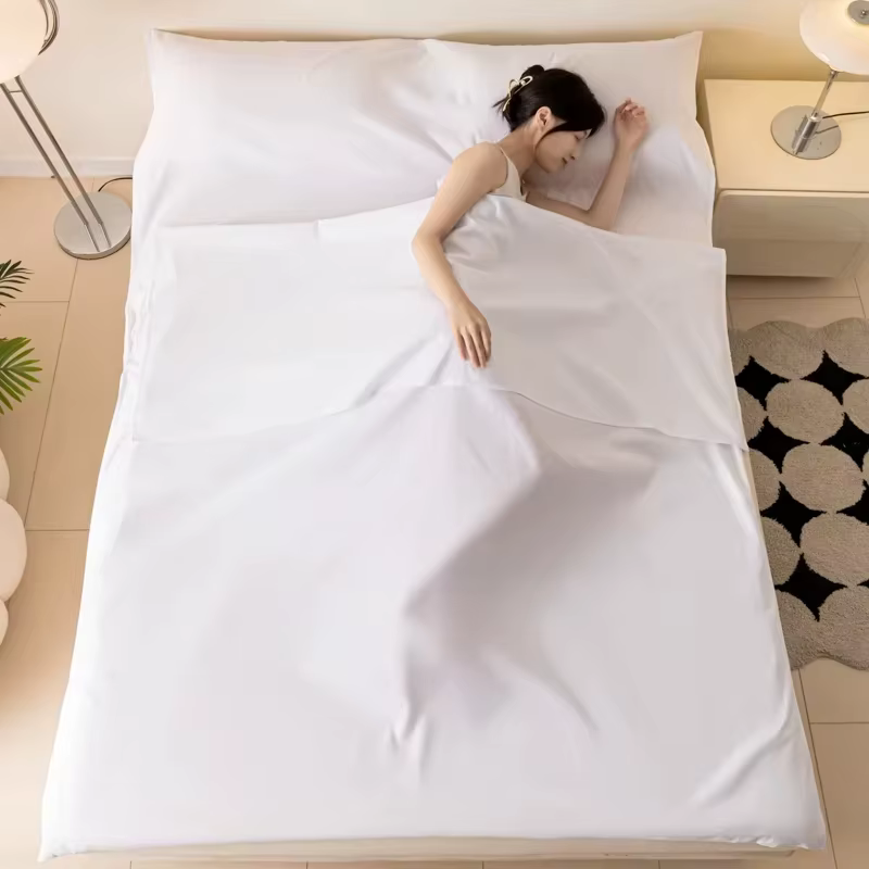 Drap de couchage léger en coton pour sac de couchage, idéal pour le camping, les voyages d'été, port