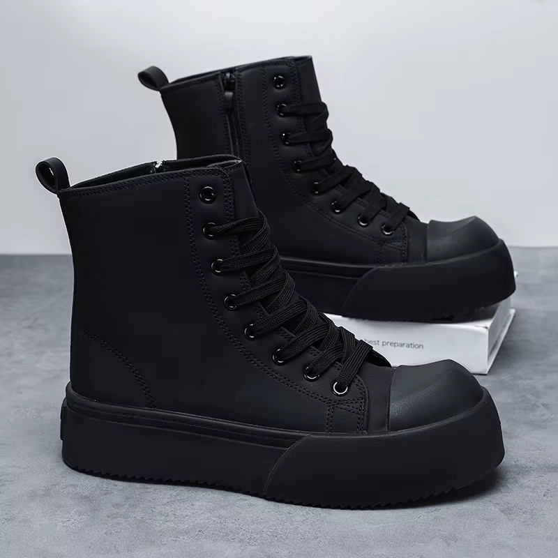 Chaussures confortables à bout rond pour hommes, polyvalentes pour toutes les saisons, semelle épais