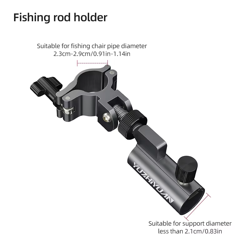 Accessoires de chaise de pêche en alliage d'aluminium, support de montage d'engrenage rotatif avec p