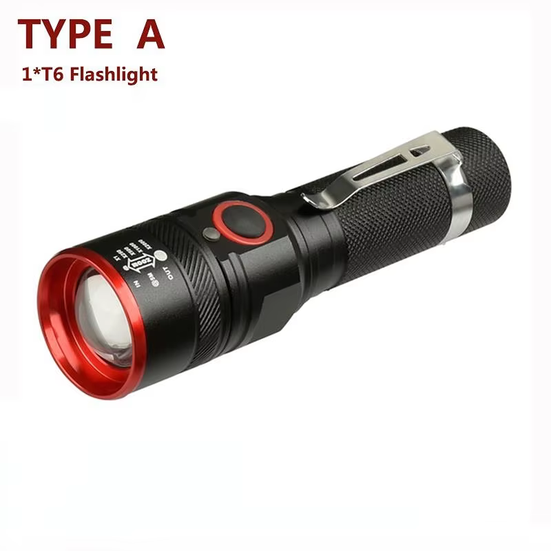 Lampe de poche LED aste en alliage, torche zoomable, lampe de poche étanche, lampe de poche déloyale