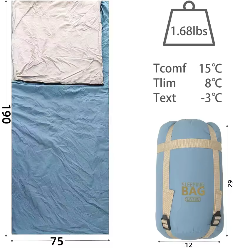 Sac de couchage ultra léger pour adultes, idéal pour le camping, la randonnée, la plage et les voyag