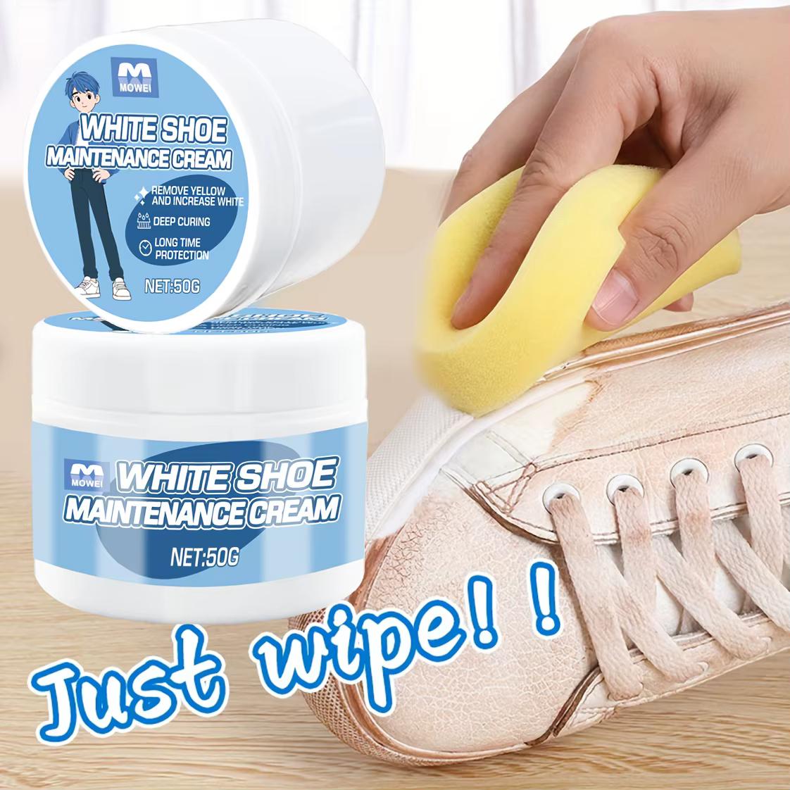 Crème d'entretien pour baskets blanches, cire pour cuir synthétique et agent de rénovation ; une crè
