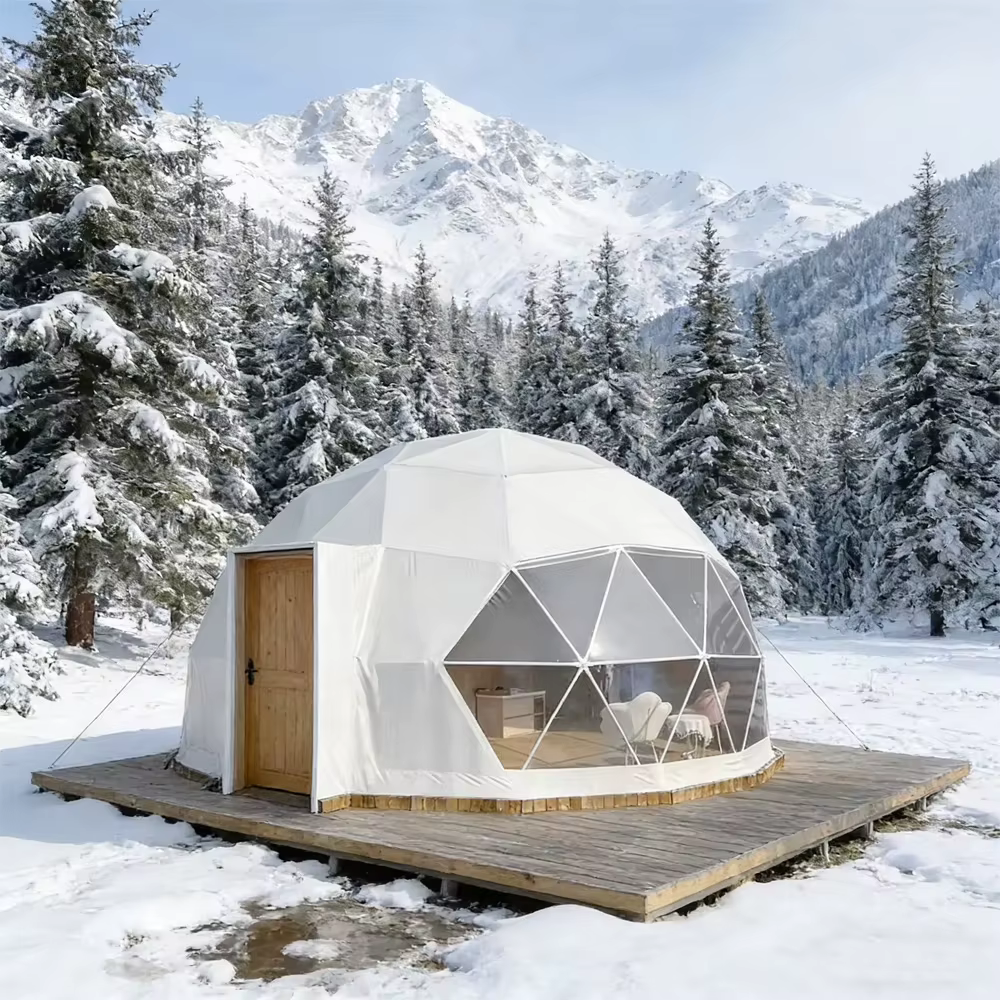 Tente dôme igloo pour camping extérieur, abri géodésique rond imperméable et coupe-vent pour événeme
