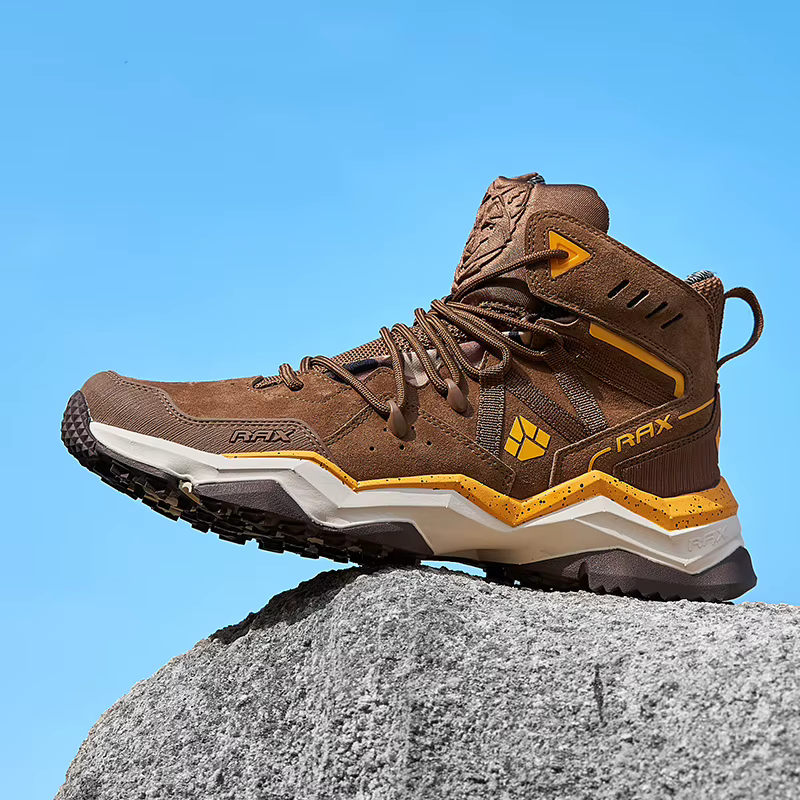 RAX-Chaussures de randonnée mi-hautes imperméables pour hommes et femmes, bottes de trekking en cuir