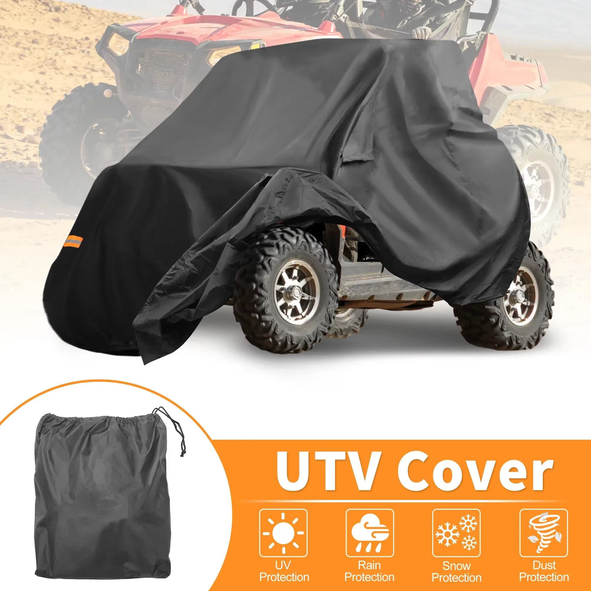 Juste de protection étanche pour UTV, étanche, côte à côte, 210D-PU, 1000x256x110 cm, convient pour 