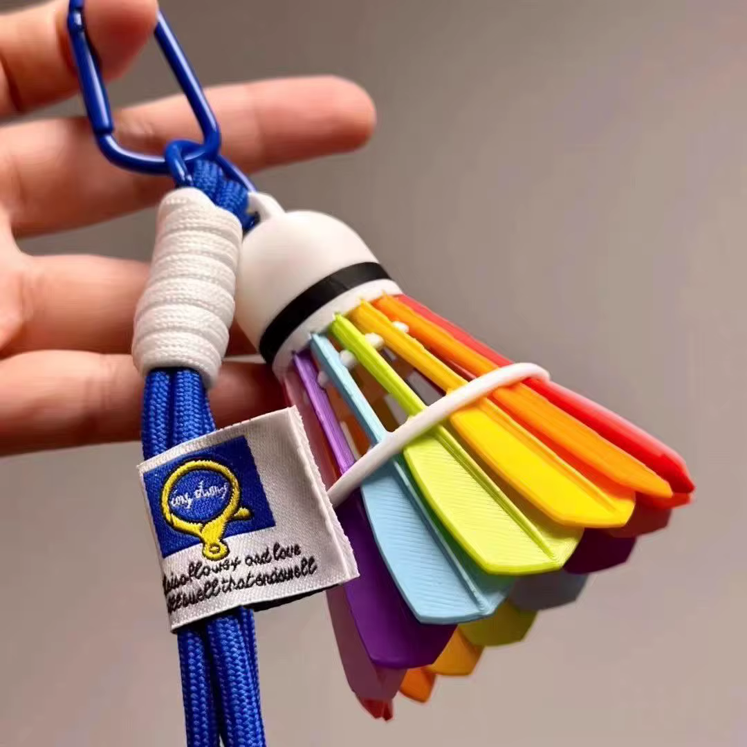 Porte-clés de badminton unisexe en métal, style sportif, pour sac à main, sac à dos, accessoires de