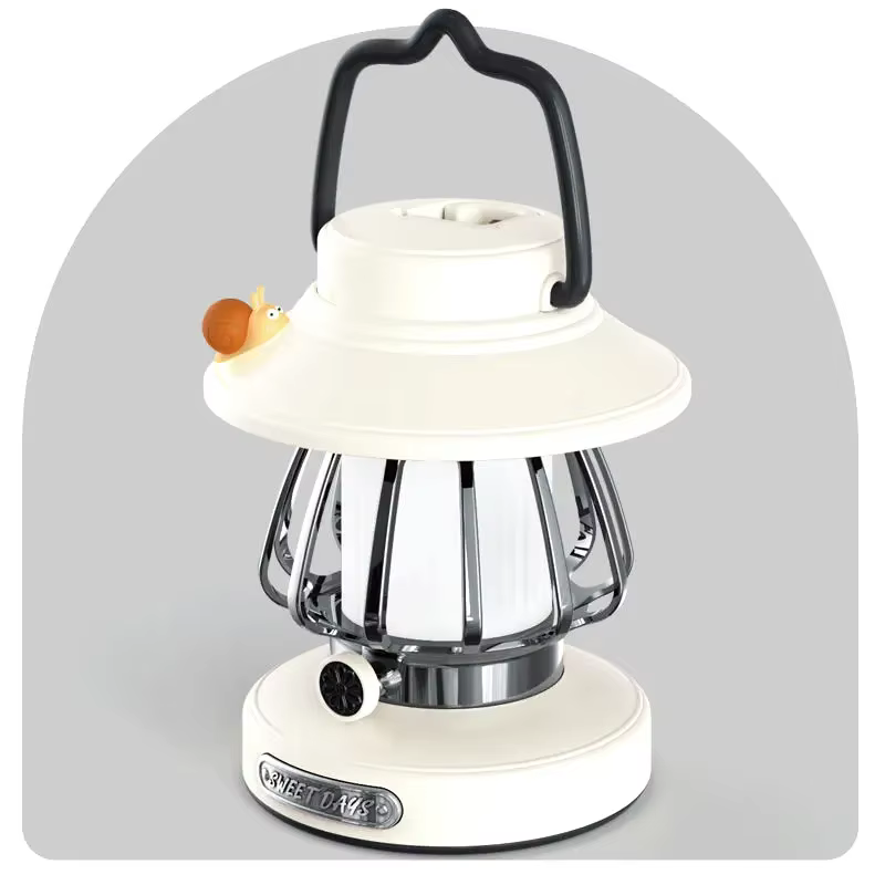 Dessin animé escargot rétro Portable suspendu Camping lampe de nuit USB charge Camping lumière décor