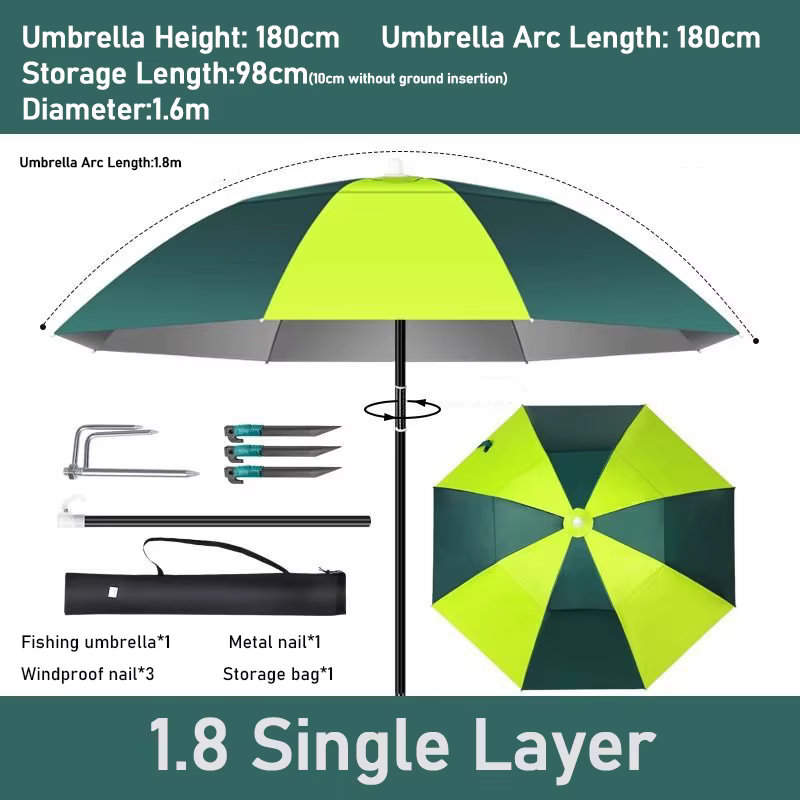 Parasol de pêche Double couche, coupe-vent, étanche, support de Camping en plein air, avec insertion