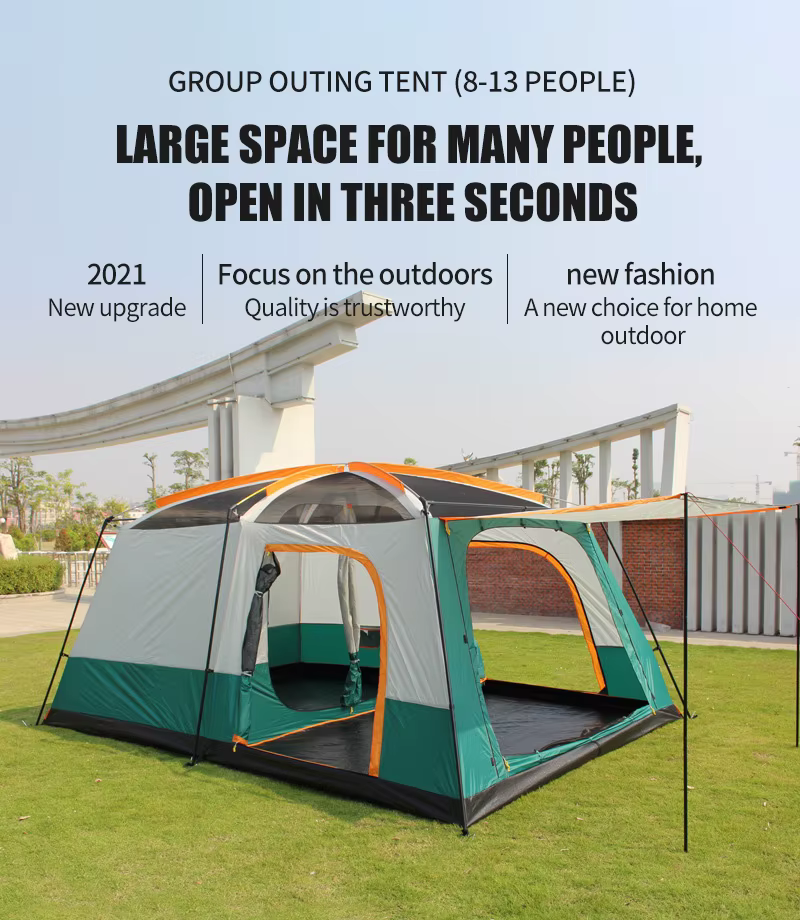 Tente de Camping familiale pour 6-8 personnes, ultralégère, étanche, automatique, deux pièces, Doubl