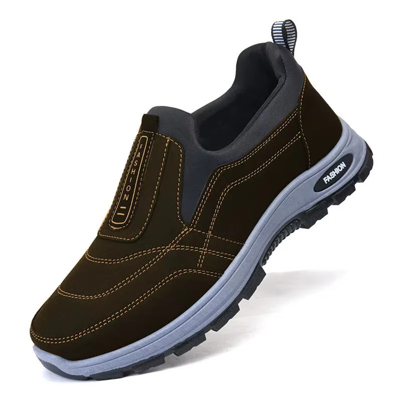 Chaussures de randonnée décontractées pour hommes, semelle souple, couleur unie, polyvalentes, chaus