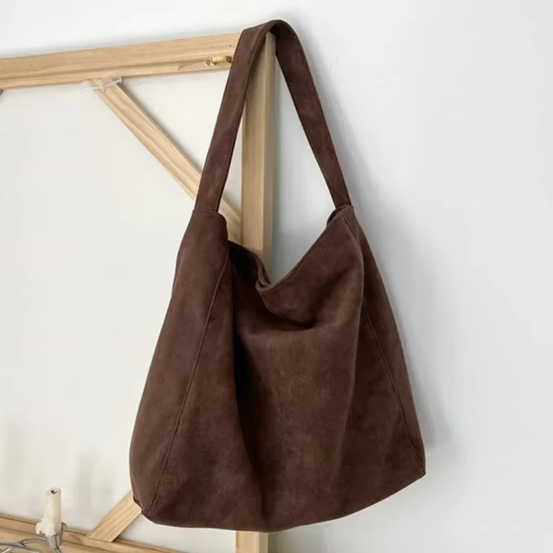 Sac à Main en Tissu Tweed pour Femmes, Grande Capacité, Sous les Bras, Décontracté, pour Utilisation