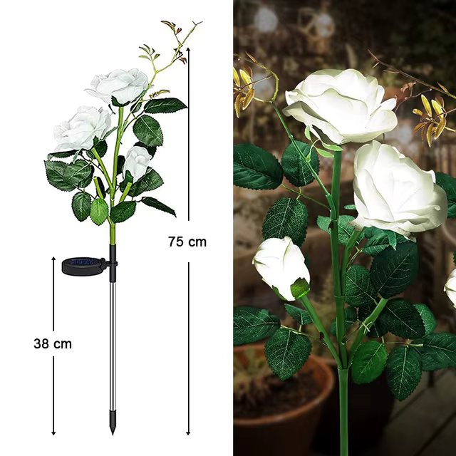 Lampe solaire à LED pour l'extérieur, fleur de tulipe RVB, lampe de pelouse de cour de paysage, étan
