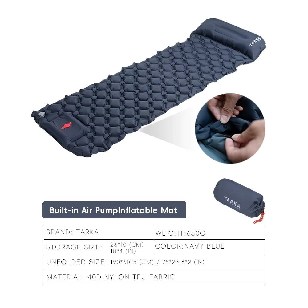 TARKA – tapis de Camping gonflable, coussin de couchage, coussin d'air touristique en plein Air avec