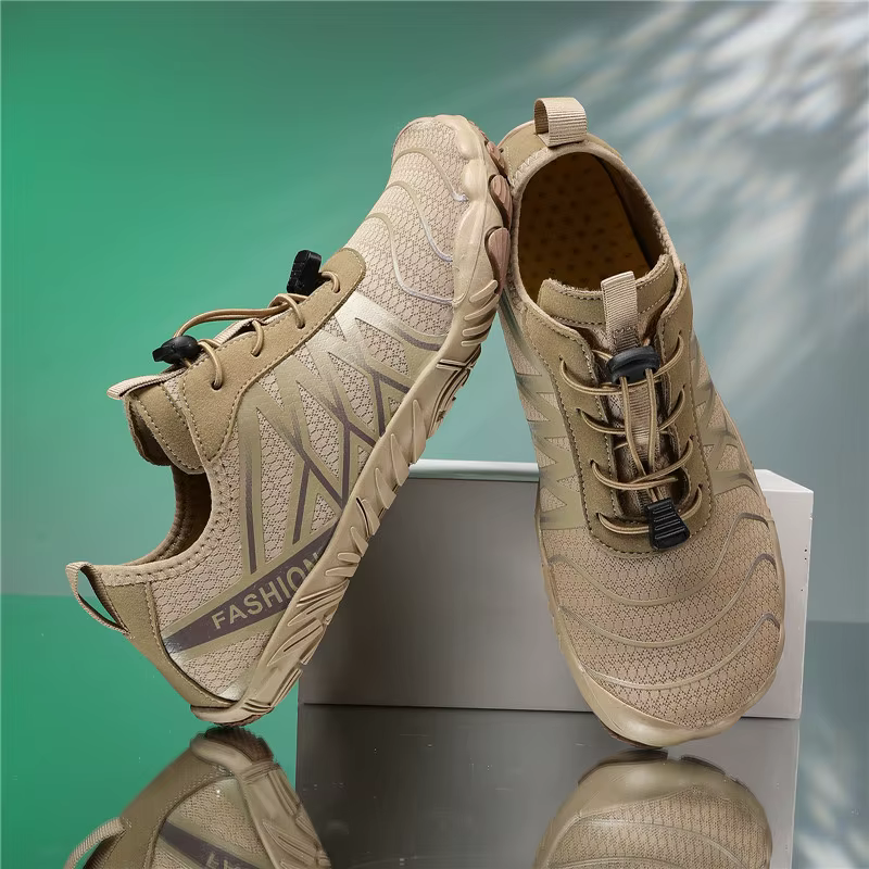 Chaussures de sport aquatiques respirantes kaki antidérapantes pour la randonnée, la pêche, la plage