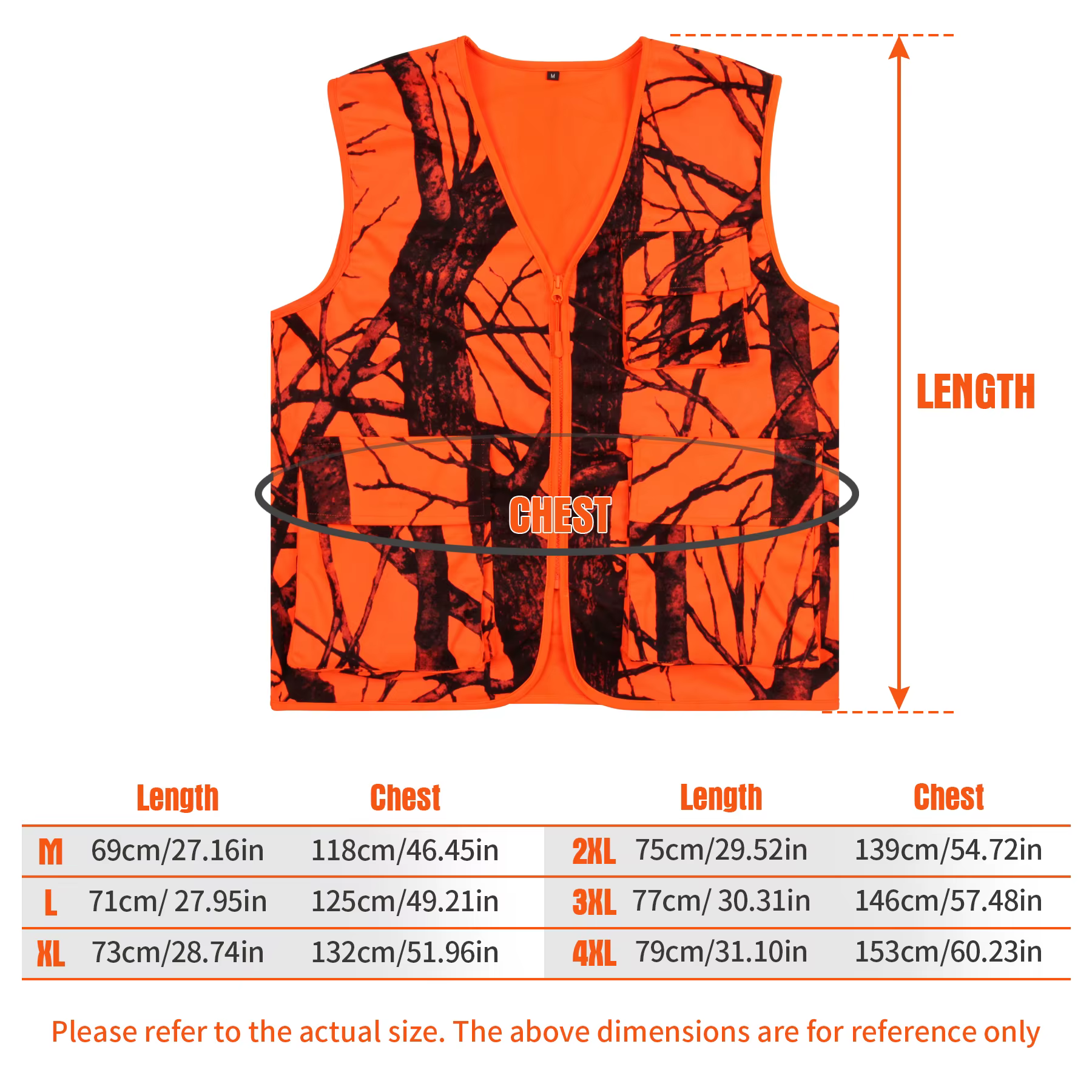 GUGULUZA M-4XL gilet extérieur pour hommes randonnée pêche chasse Orange multi-poches gilet séchage 