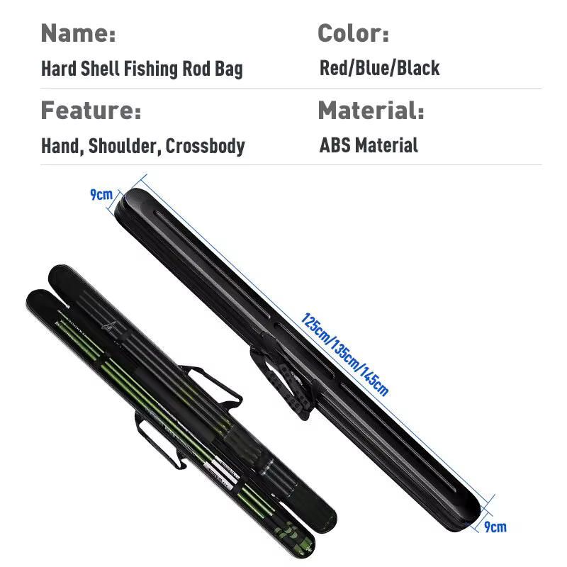 Portable ABS Canne À Pêche Sac De Pêche Auxiliaire Sac 145cm * 9CM * 9CM Dur Cas Rod Couverture De P