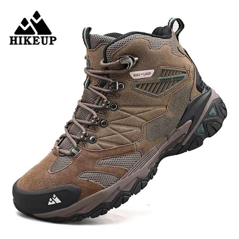 HIKEUP botte de randonnée hommes bottes de plein air daim haut Trekking Sport hommes chaussures impe