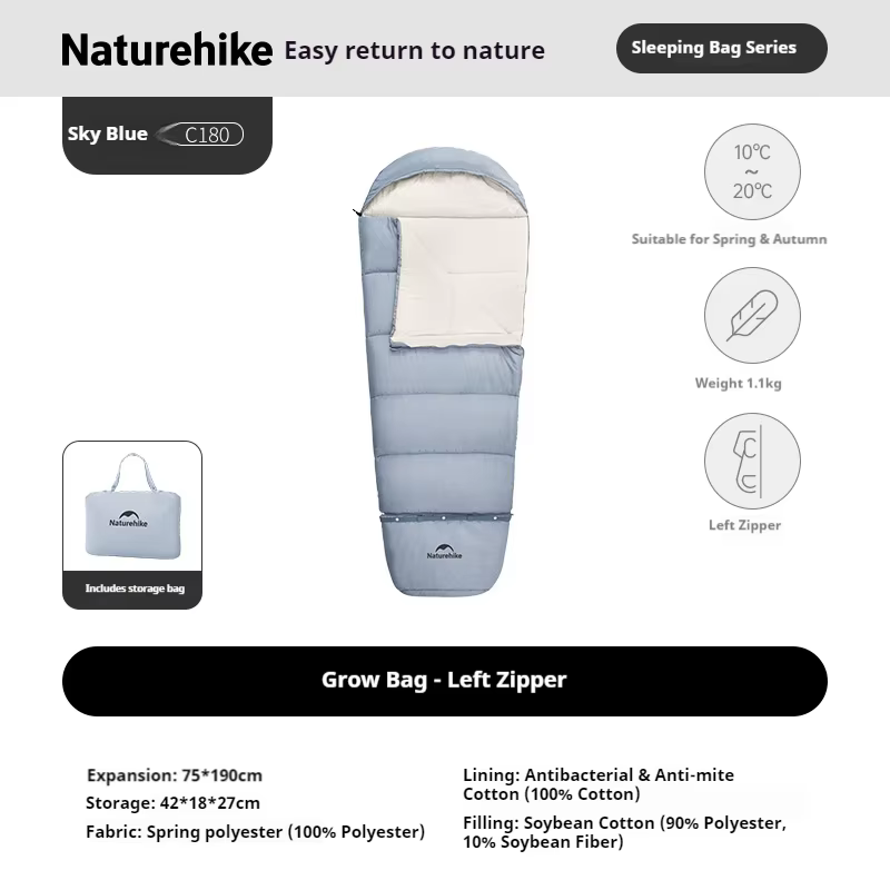Naturehike – sac de couchage pour enfants, enveloppe Portable de voyage, sac de couchage en coton po