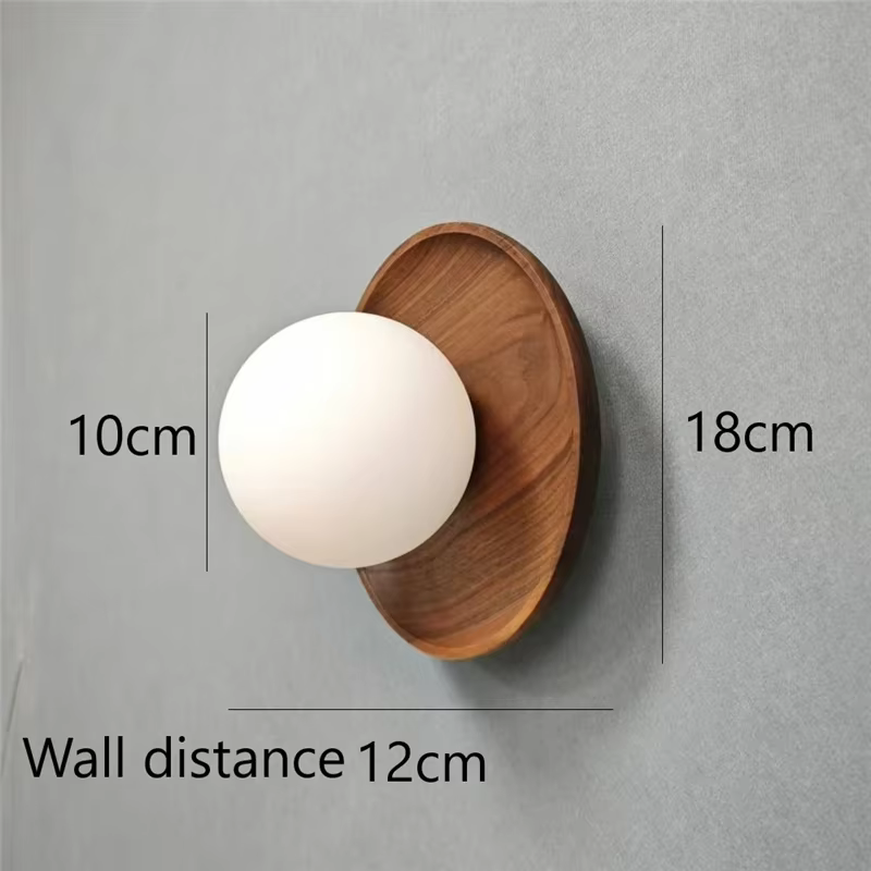 Applique Murale LED en Bois Naturel, Style Vintage, Rétro, Luminaire Décoratif d'Nik, Idéal pour une