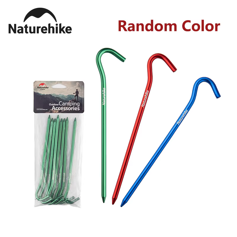 Naturehike – Lot de 8 piquets de tente de camping pour extérieur, accessoires de fixation au sol, éq