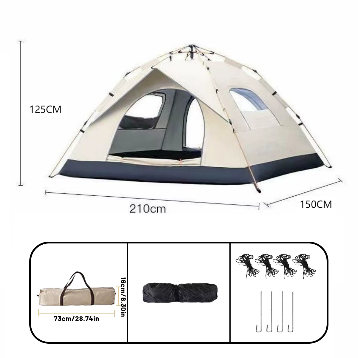 Tente extérieure automatique à ouverture rapide, imperméable, résistante au soleil, pour la pêche, l