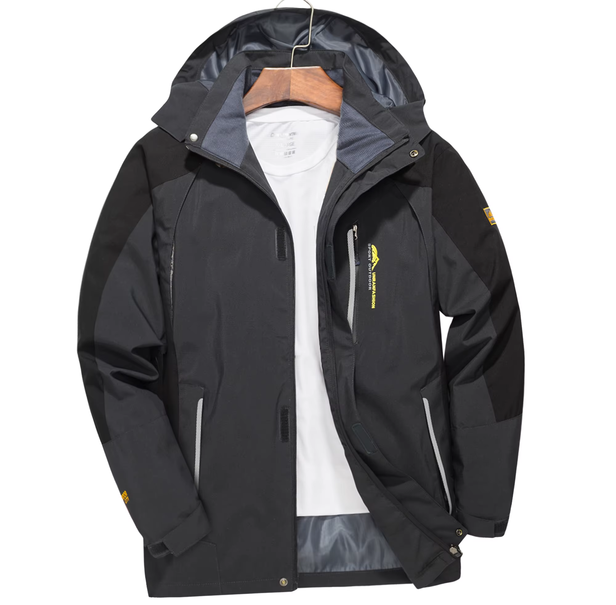 Veste de randonnée imperméable pour hommes, grande taille, coupe-vent, Camping, chasse, course à pie