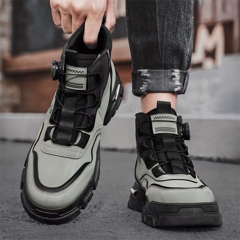 Bottes d'hiver pour hommes, chaussures de Cowboy décontractées, Combat tactique moto Chelsea chevill