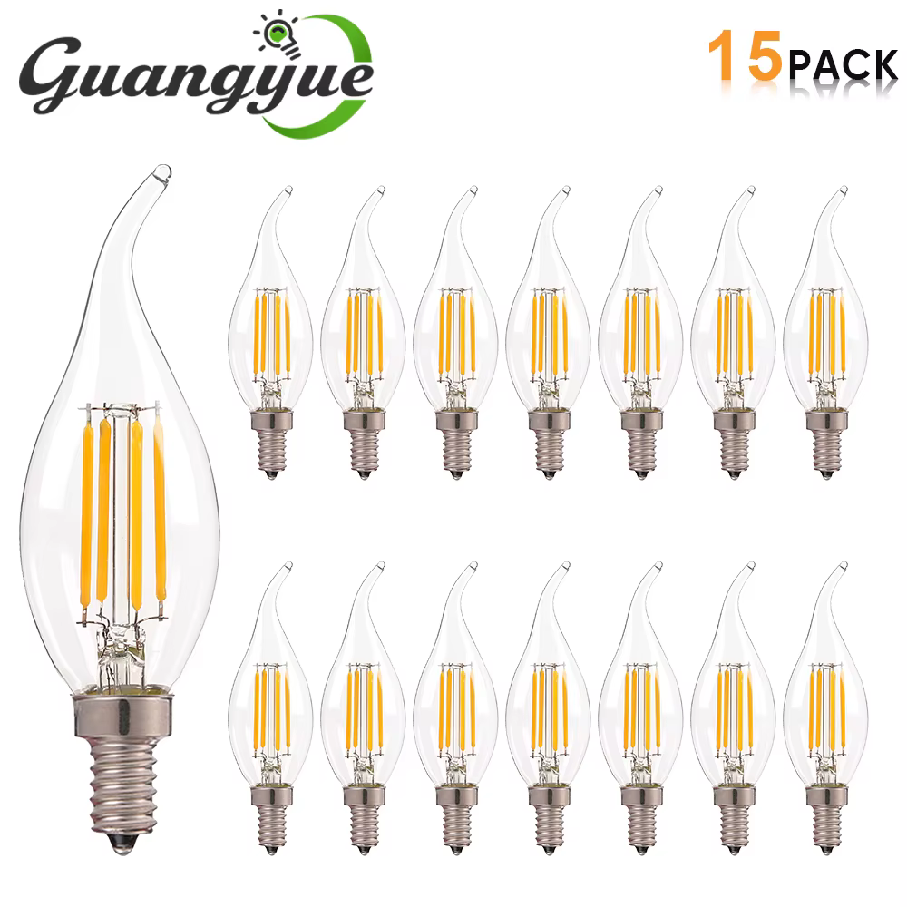 E12 E14 LED lustre ampoule 60W équivalent rétro candélabre ampoules 6000K 2700K blanc chaud 480LM la