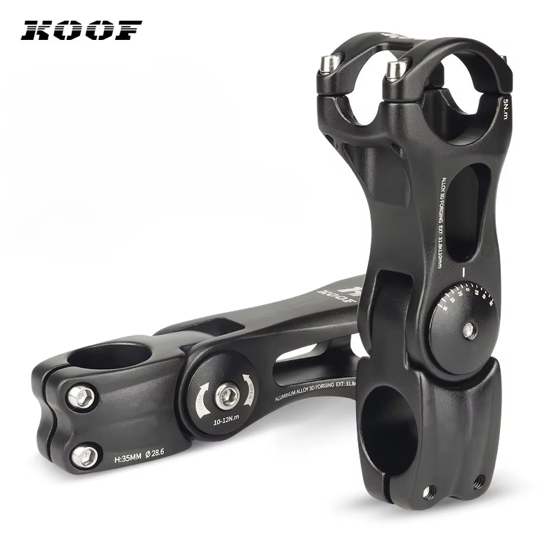 Tige de vélo vtt réglable 25.4 31.8mm tige de guidon de vélo ultralégère 3D forgée ± 60 ° Puissanc