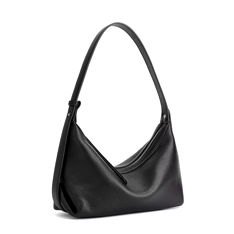 Sac fourre-tout Hobo léger et élégant en cuir véritable beige pour femme, sac à bandoulière et sac à