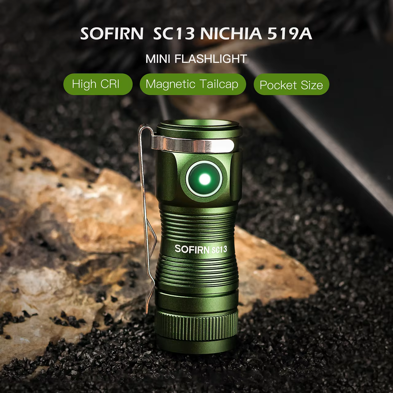Sofirn SC13 519A 5000K Mini lumière LED puissante LED 1100lm 18350 lampe de poche Rechargeable avec 