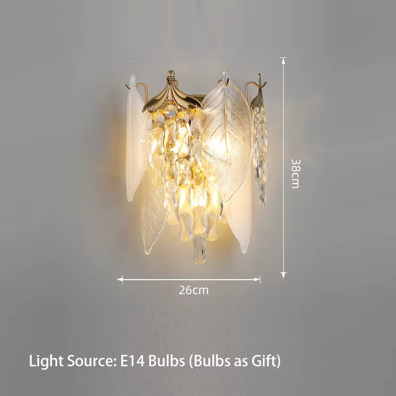 Lustre de feuilles de verre en porcelaine de luxe lampes suspendues en cristal modernes décor à la m