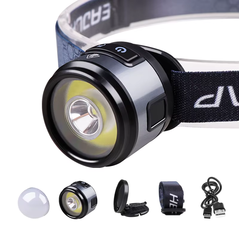 Lampe frontale multifonctionnelle XPG + COB avec crochet magnétique, lampe à pince pour chapeau, lam