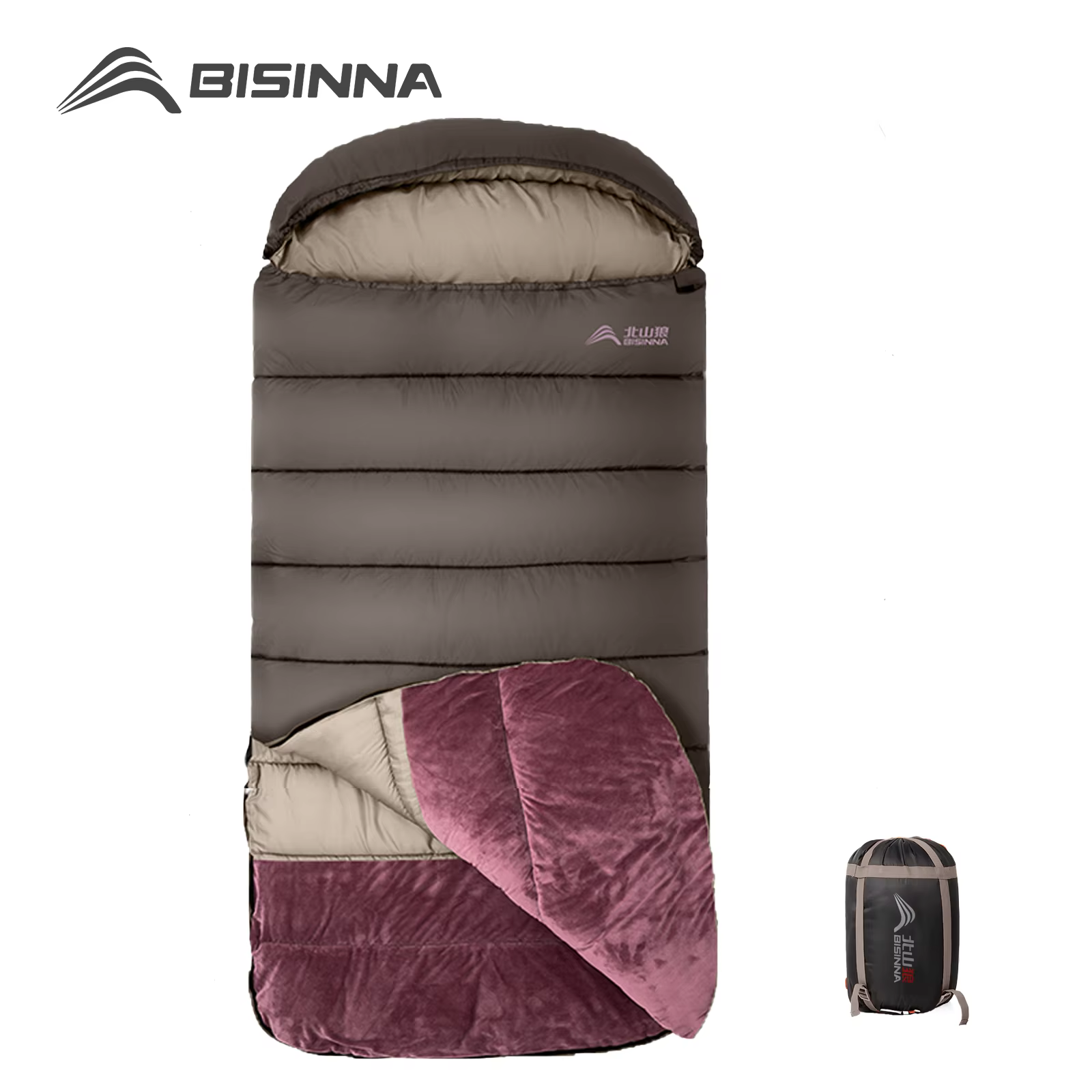 Sac de couchage d'hiver XL BISINNA amélioré, léger et large pour adulte, idéal pour le repos, les vo
