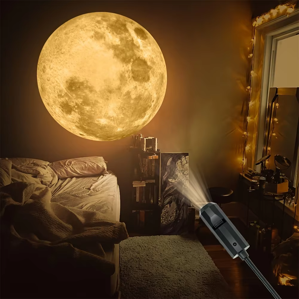 Lumière d'ambiance de projection de lune et de terre de plafond USB