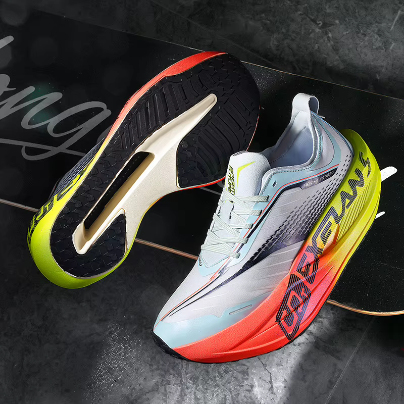 Chaussures de course à pied en fibre de carbone pour marathon, respirantes, légères, confortables, a