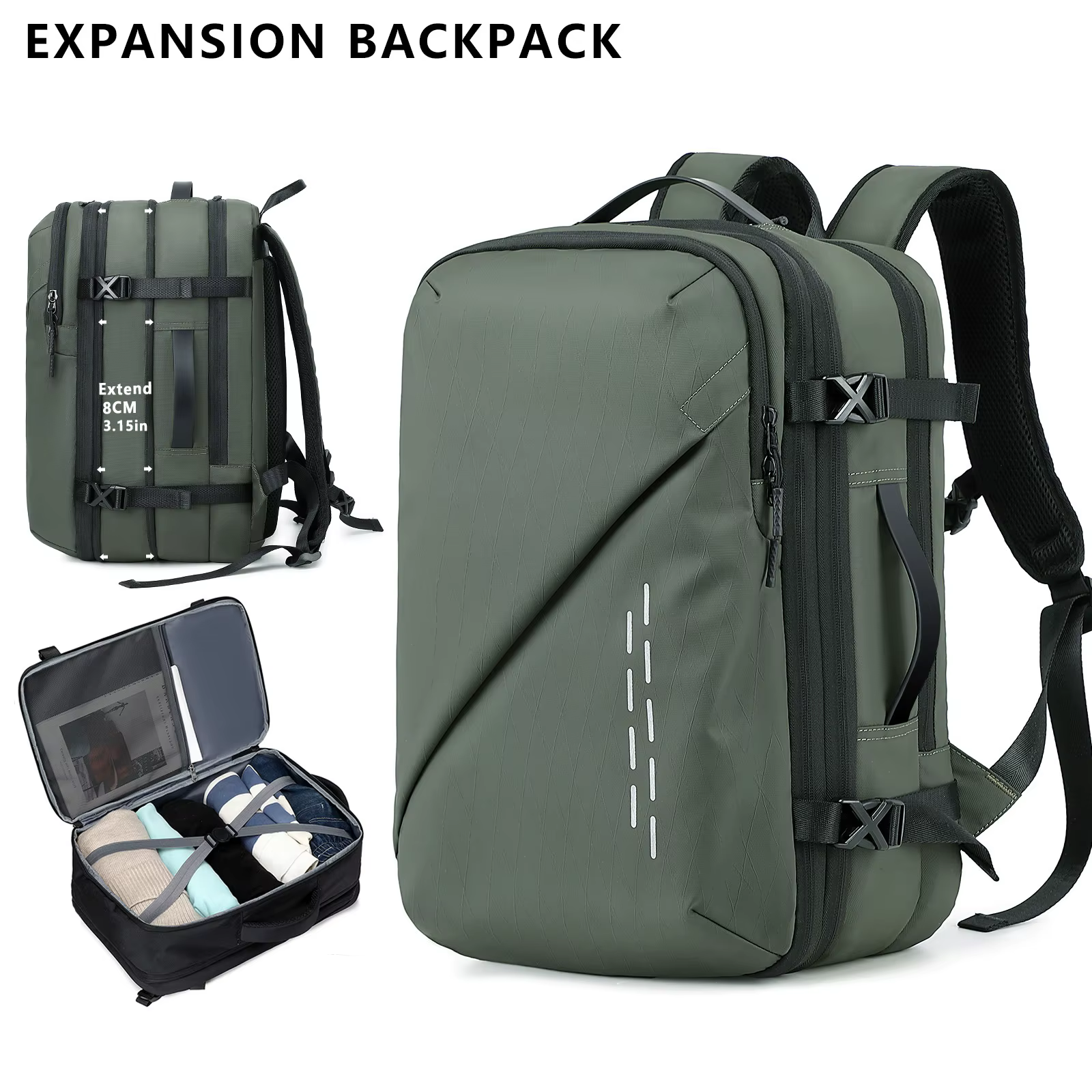 Nouveau sac à dos de compression sous vide grande capacité, sac à dos de voyage, sac à dos imperméab