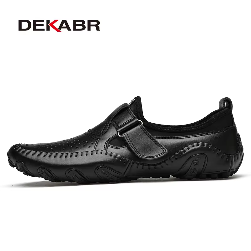 DEKABR – mocassins en cuir véritable pour homme, chaussures souples, confortables, à enfiler, faites