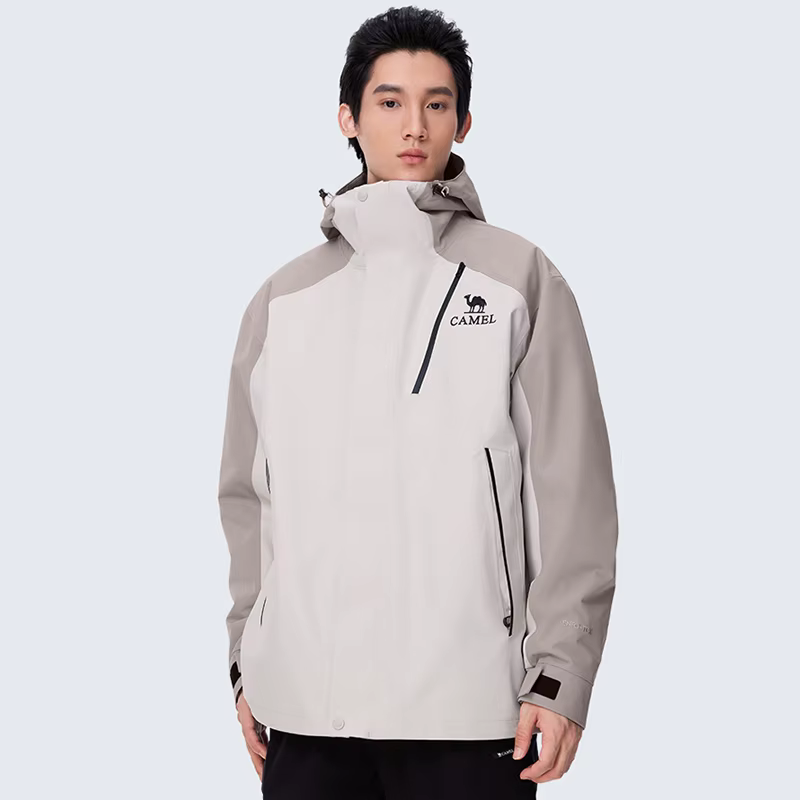 GOLDEN CAMEL Vestes de randonnée d'extérieur pour hommes, veste polaire imperméable trois-en-un, cou