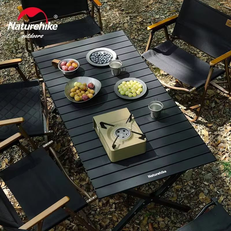 Naturerandonnée T01 Table de rouleau d'oeufs en plein air Camping Table de rouleau légère Table plia