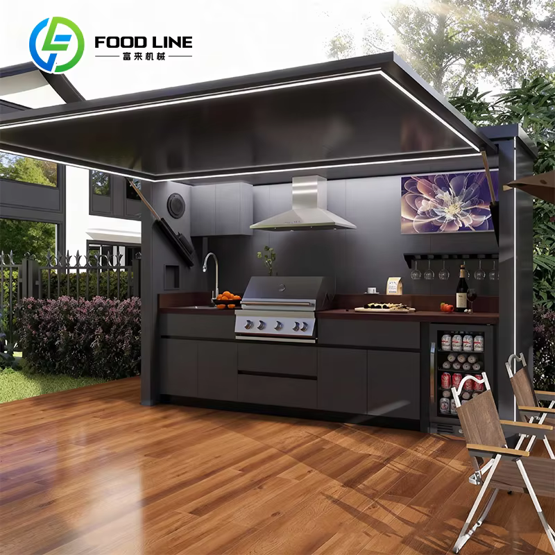 Cuisine de camping en plein air, armoire de cuisine moderne pour l'extérieur, cuisine extérieure