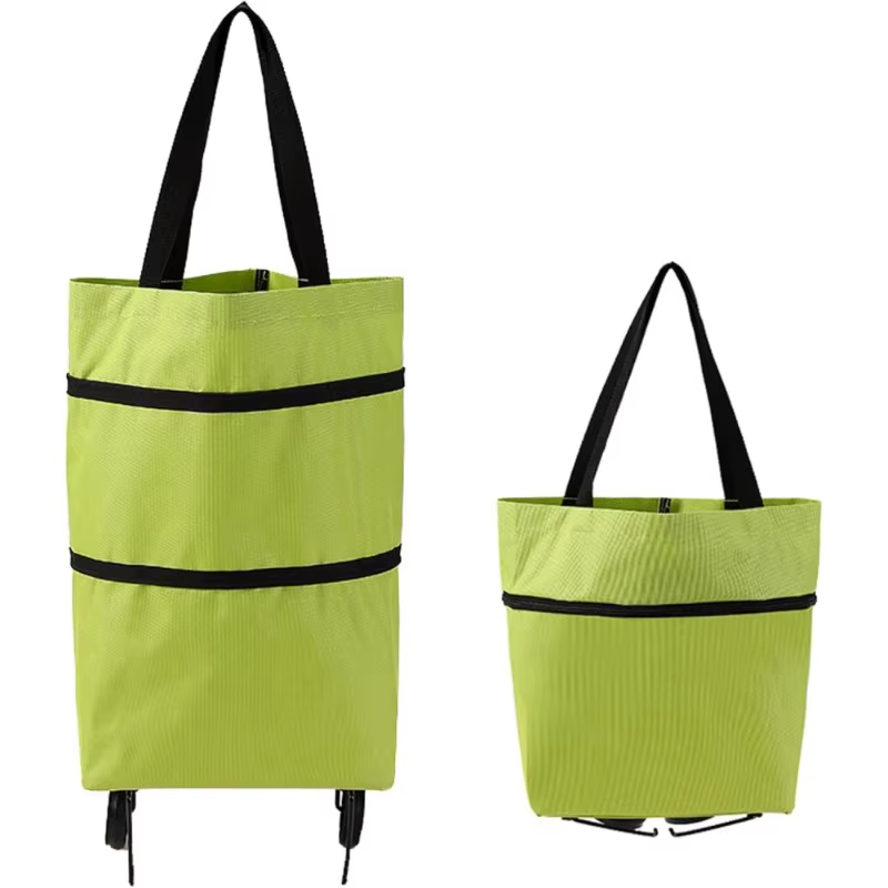 Sac de courses à roulettes 2-en-1 pliable avec roues, sac de transport portable et imperméable pour 