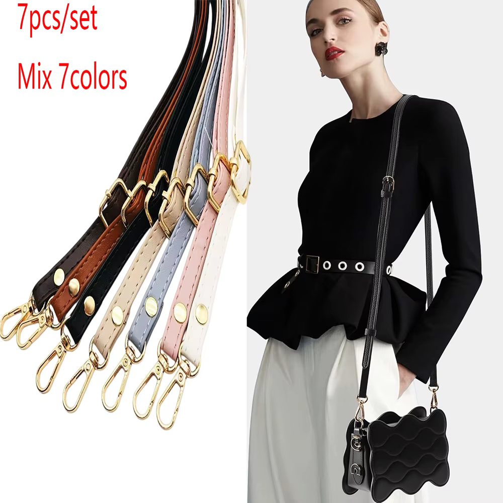 Ensemble de 7 sangles de remplacement réglables en PU de couleurs assorties pour sacs, accessoires d