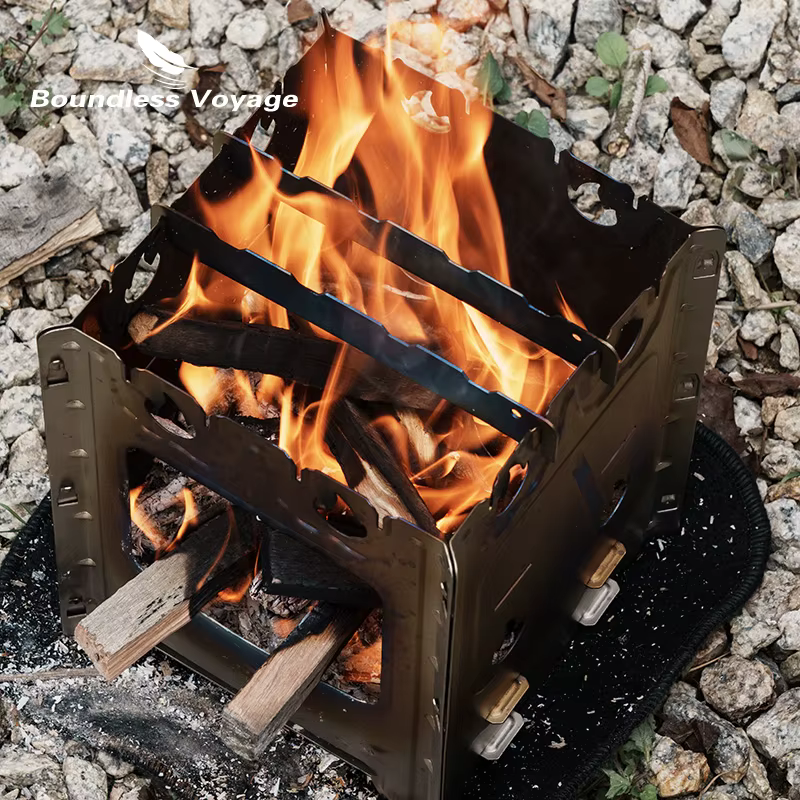 Boundless Voyage-Réchaud de camping en titane, réchaud à bois portable, multi-carburants, adapté pou