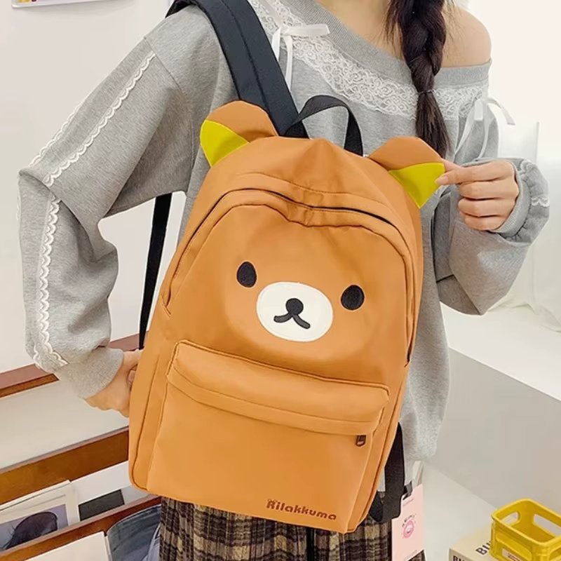 Sac à dos Kawaii japonais Rilakkumas, grande capacité, sac d'école élégant pour étudiants, sacs à ba