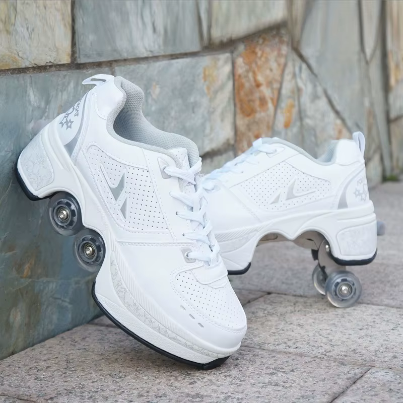 Chaussures de Parkour à déformation rétractable, 4 chaussures de patinage à roulettes pour enfants e