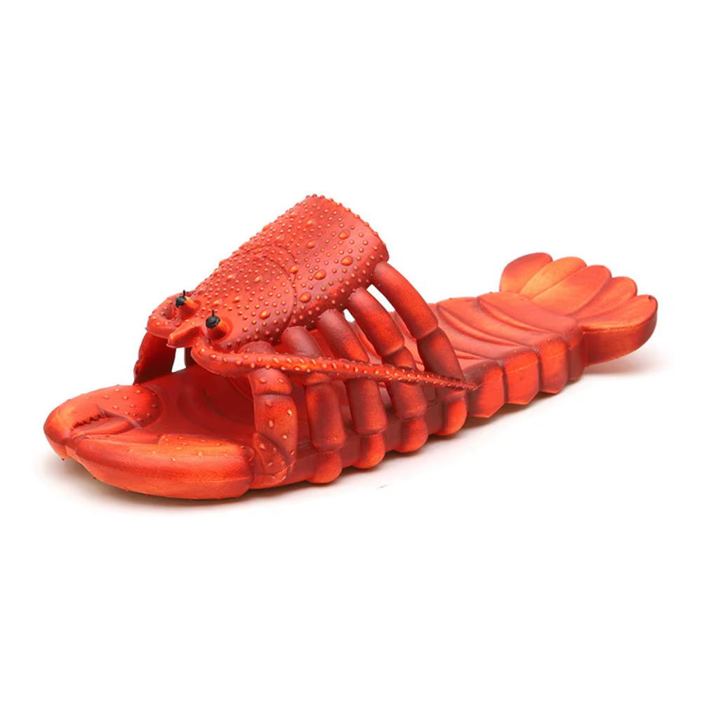 2026 Claquettes et sandales uniques antidérapantes en PVC à semelle souple, motif homard et crevette